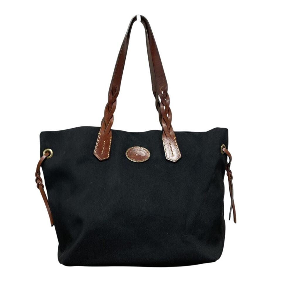 Dooney & Bourke Black Nylon ShopperCanvas Tote Bag Brown